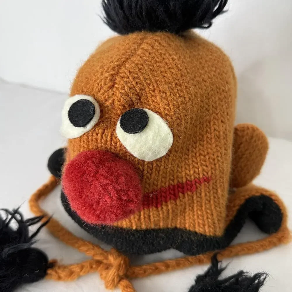 Delux Hat Knitwits Ernie Adult Knit Beanie Wool Sesame Street Winter Ear Flap
